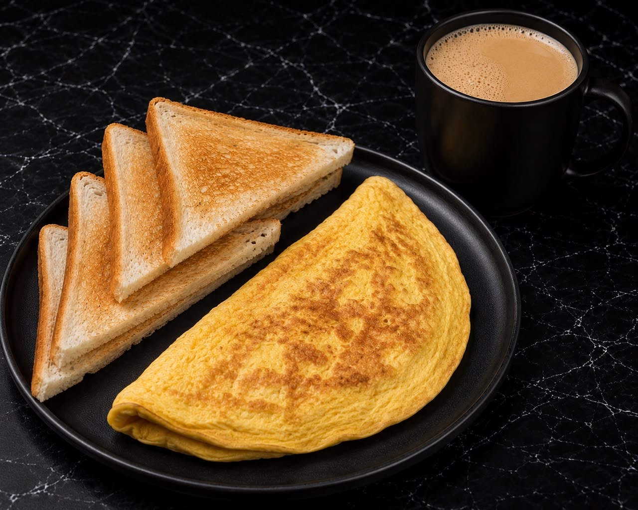 Bread & Egg with Choice of Drink (Hot Tea, Milo & milk or Coffee)
