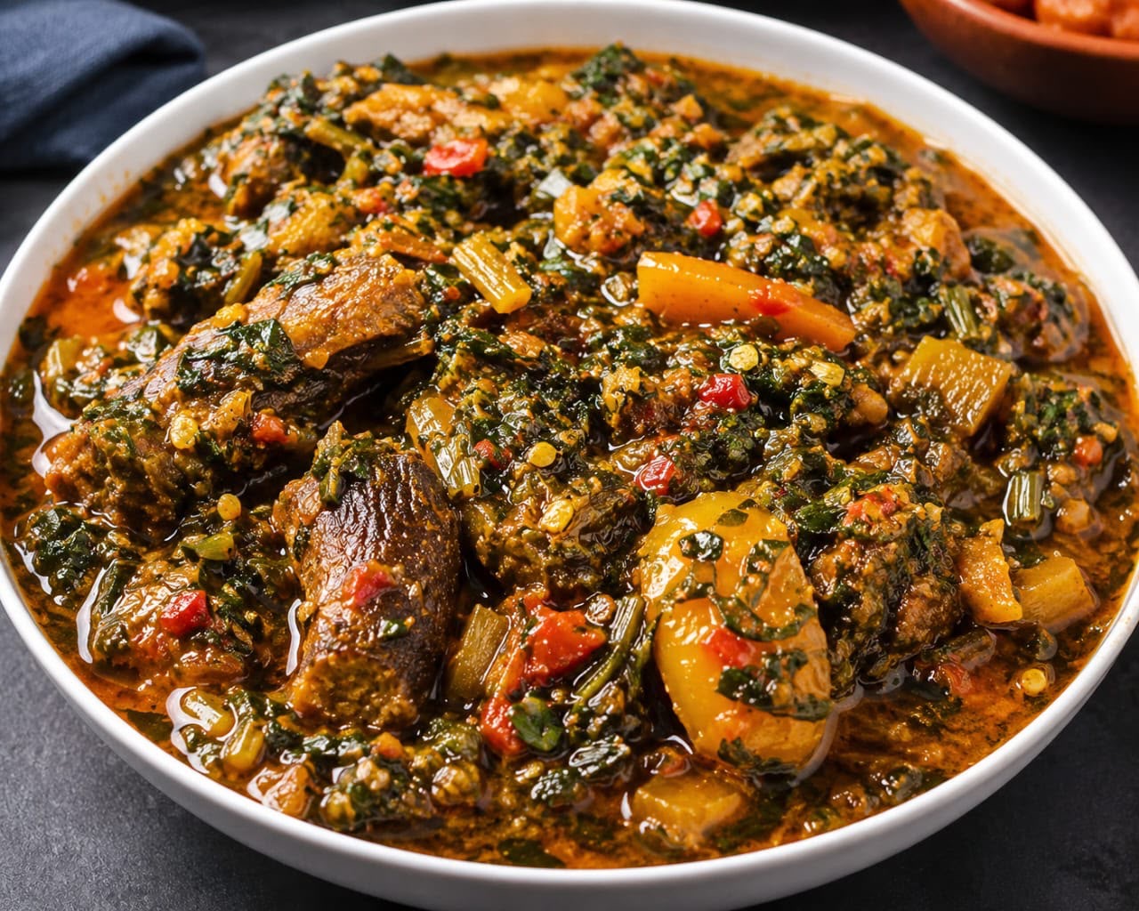 Efo Riro with Meat