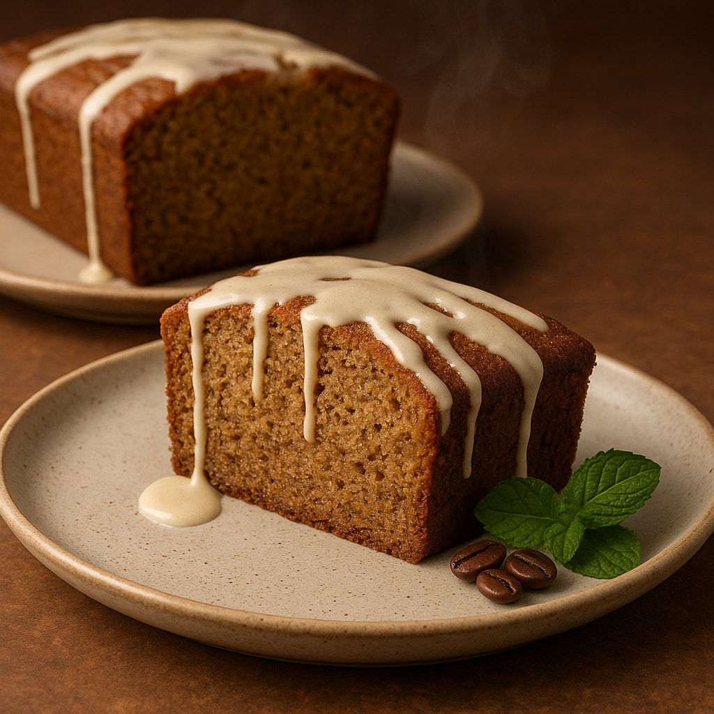 Infused Coffee Pound Cake with Vanilla Drizzle