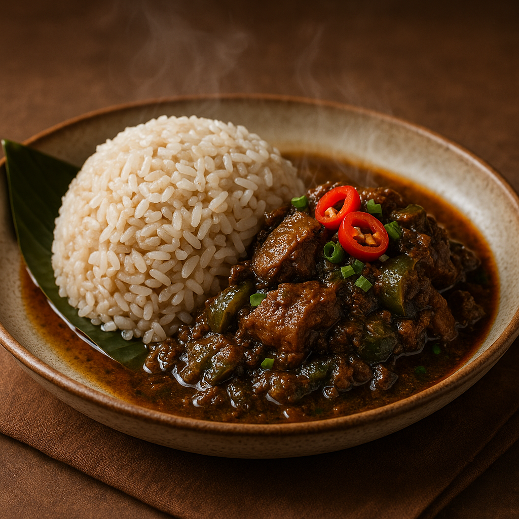 Ofada Rice & Ayamase Sauce