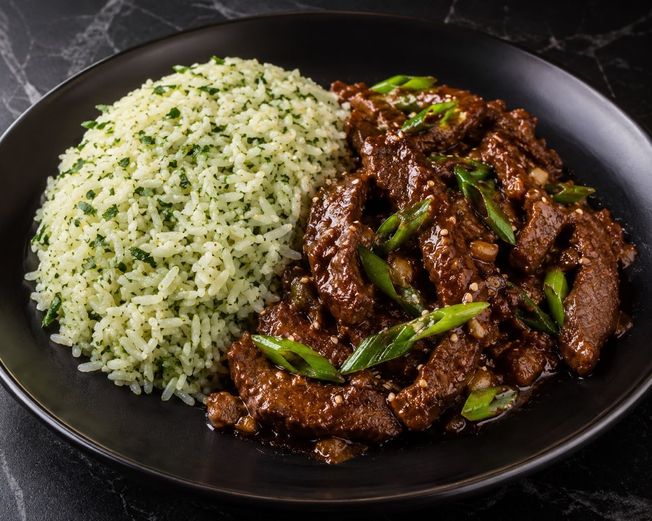 Mongolian Beef & ChefK Signature Herb Rice